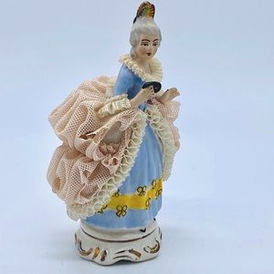 Rare vintage German Dresden porcelain lace figurine